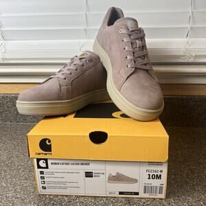 Carhartt Womens 10M Detroit Leather Sneaker Work Shoe Light Pink Arch Relief NWB